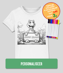 kinderen inkleur t shirt Dino