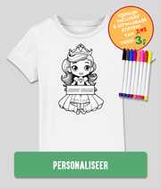 kinderen inkleur t shirt Prinses