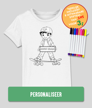 kinderen inkleur t shirt Skater jongen