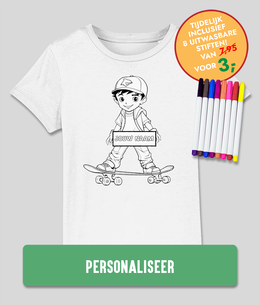 kinderen inkleur t shirt Skater jongen
