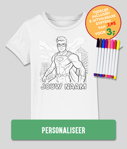 kinderen inkleur t shirt Superheld