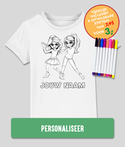 kinderen inkleur t shirt Dansende meisjes