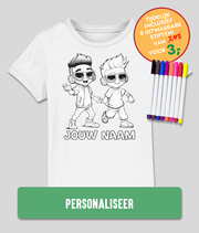 kinderen inkleur t shirt Stoere jongens